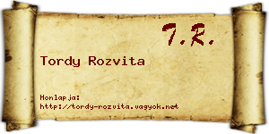 Tordy Rozvita névjegykártya